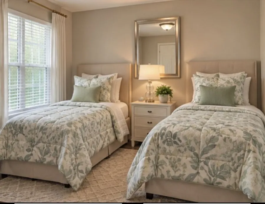 The Green Room, a shared bedroom